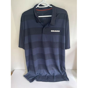 ONFIELD Apparel Chicago Bears NFL Blue Striped Polo Short Sleeve Shirt Men XXL